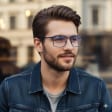 Męskie okulary PREMIUM +0.75 do czytania i komputera Blue Light+Antyrefleks STL280 niebieskie