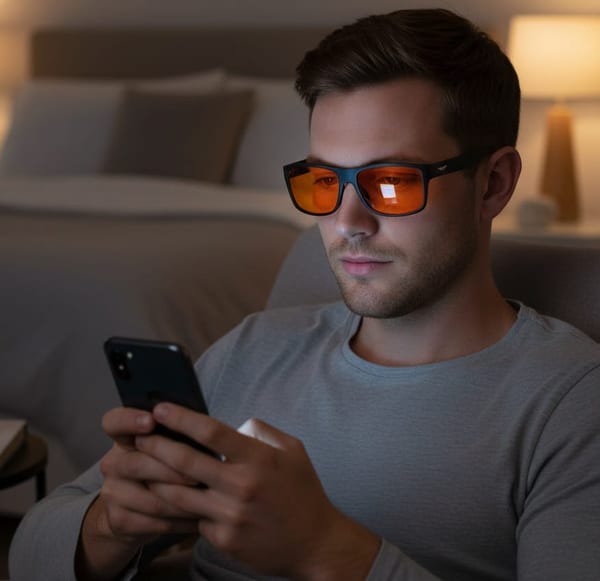 Męskie okulary do komputera blokujące w 100% niebieskie światło LEPSZY SEN EST-120B