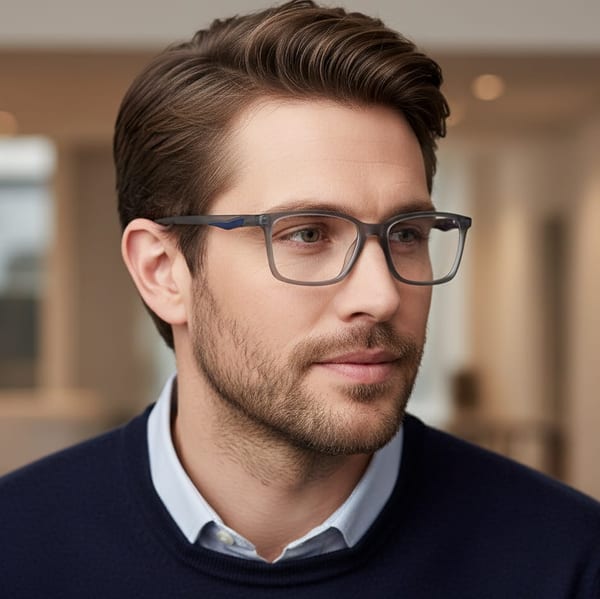 Męskie okulary +1.50 do czytania i komputera Blue Light ST339 szare